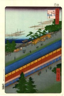 Hiroshige Japanese Woodblock Print Hall of 33 Bays 1857