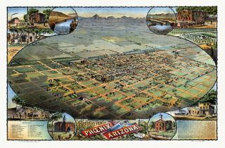  Maricopa Co Arizona   Vintage Historic Panoramic Maps and Prints