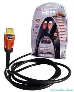 Monster Cable HDMI 1000 HDX 8 ft 1080p 17 8Gbps Ultra High Speed THX