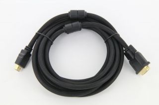 12 ft Woven Gold HDMI to DVI Cable for TV PC Monitor Computer Laptop
