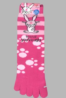 New Happy Bunny Youre Ugly Toe Socks Xmas Jim Benton