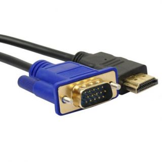 view THC000 1 8M HDMI Male to VGA HD 15 Pin Male Cable 6FT Gold 0
