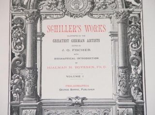 Schillers Works 4 Vol Set J G Fischer George Barrie