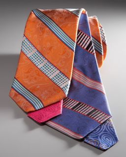 Robert Graham Wide Stripe Silk Tie   