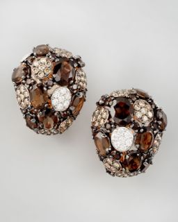 O5302 Roberto Coin Shanghai Diamond & Smoky Quartz Earrings