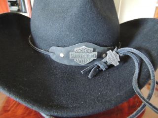 Harley Davidson Black Wool Cowgirl Western Hat HDB 1