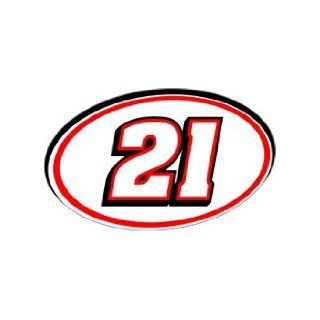 21 Number   Jersey Nascar Racing Window Bumper Sticker  