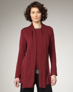 Minnie Rose Draped Cardigan, Merlot   