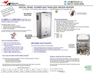 Marey Digitial Panel Power Gas 111 903 BTU Tankless Water Heater in LP