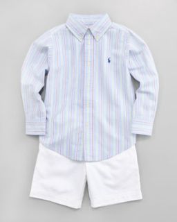 Z0UDF Ralph Lauren Childrenswear Blake Striped Poplin Shirt, Sizes 2 7