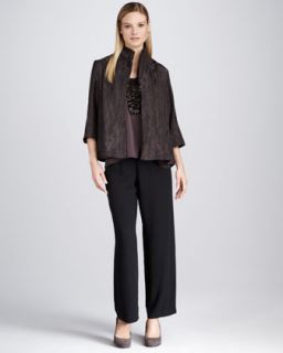 Eileen Fisher Infinity Wrap, Hammered Silk Blouse, Stretch Silk Shell