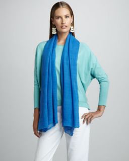 42G2 Eileen Fisher Organic Long Sleeve Top & Gauzy Wool Scarf, Petite