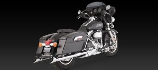Vance Hines Exhaust Fishtail Slip Ons Chrome Harley Touring 1995 2012