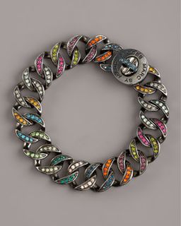 Marc By Marc Jacobs Multicolor Pave Metal Katie Turnlock Bracelet