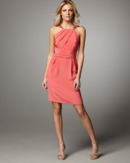 Kay Unger New York Pleated Silk Cocktail Dress   