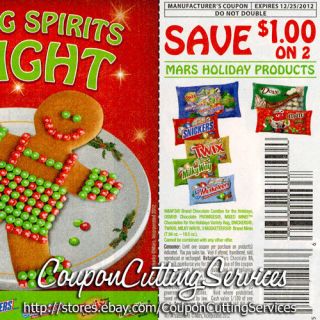 20 $1 2 Coupons Mars Holiday Candy Products $1 00 Off Two Bags x12 25