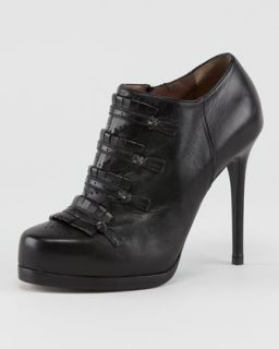 Tabitha Simmons Wicked Tie Silk & Leather Bootie   
