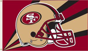 San Francisco 49ers SF 3x5 Flag Banner Helmet Football