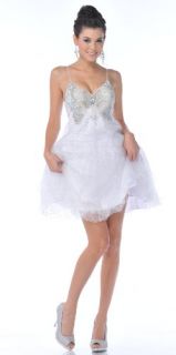  Zeilei 1834 White Butterfly Sweet 16 Short Prom Party Dress Clothing