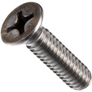 Stainless Steel 316 Machine Screw, Flat Head, Phillips Drive, #6 32, 1