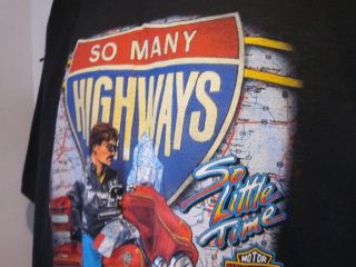 Live Free Ride 90s Vtg Mens Harley Davidison Black T Shirt Wings Sz XL