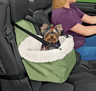Dog Pet Car Booster Seat Safety Leash Belt Faux Sheepskin Lining