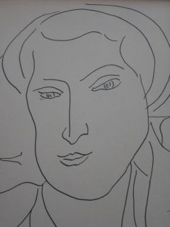 Matisse Henri Woman Face Original Lithograph Framed C 1960 Mourlot