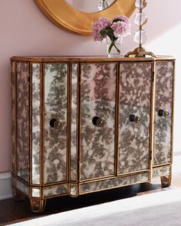 Gold Toned Mirrored Console   