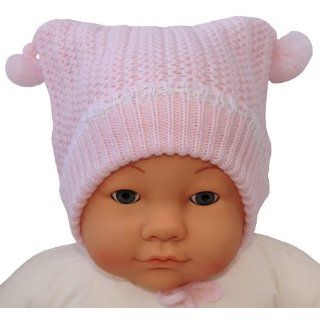  Knit Infant Girls Pom Pom Hat, Size 6 18 M., Color Pink Clothing