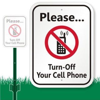Please Turn Off Your Cell Phone (with Graphic) Sign, 12 x