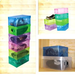  Storage Shoe Box Case Home Organization 6 Colors Transparent