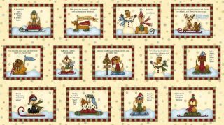 WINTER PARADE HENRY GLASS FABRIC PANEL CHRISTMAS DOGS WHOLE COUNTRY