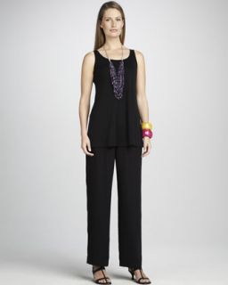 Eileen Fisher Long Silk Boxy Top & Silk Georgette Pants   Neiman