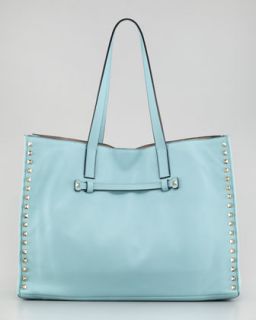 Rockstud Medium Tote Bag, Soft Turquoise