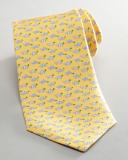 Salvatore Ferragamo Striped Turtles Tie, Yellow   
