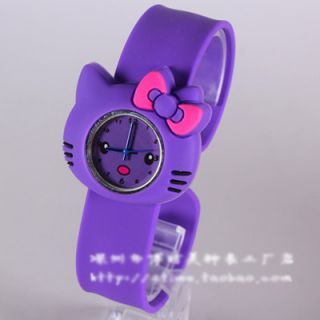 Lovely Hello Kitty Cat Children Cute Cartoon Silicone Jelly Girl Watch