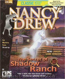 Nancy Drew #10 THE SECRET OF SHADOW RANCH Classic Adventure Mystery PC
