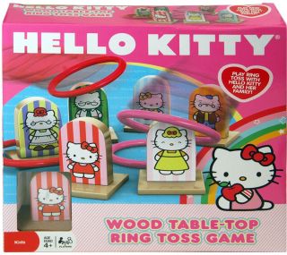 Hello Kitty Table Top Wood Ring Toss Game NIB