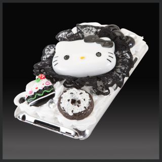 For iPod Touch 4 4G Bling Hello Kitty Lace Cake Frosting Icing Case