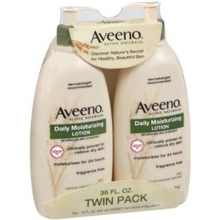   Aveeno Daily Moisturizing Lotion Twin Set   18 oz (2 PACK) Beauty
