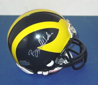 Brady Hoke Signed Autographed Michigan Wolverines Mini Helmet w COA