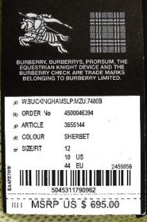 Burberry Brit Buckingham Sherbet Check Packaway Rain Jacket Coat 10 $