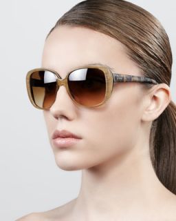 D0G52 Dior Taffeta Etched Soft Cat Eye Sunglasses, Honey