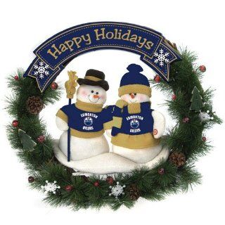  Oilers NHL Snowman Christmas Wreath (20 inch)