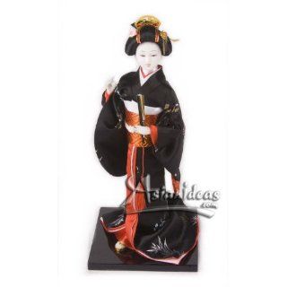 Japanese Geisha Dolls w Black Kimono Toys & Games