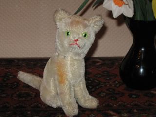 Antique Hermann Germany Sitting Mohair Cat