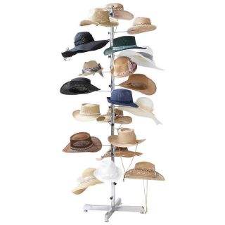 New Floor Display Retail Hat Cap Rack Rotating Spinner Stand Chrome