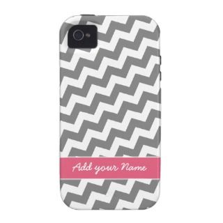 Funky Chevron Zig Zag Pattern with name Vibe iPhone 4 Cases