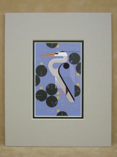 Charles Harper Herondipity Great Heron Matted Art Card