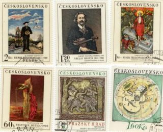  Ceskoslovensko Postage Stamps Painters Rousseau Mystr Brozik